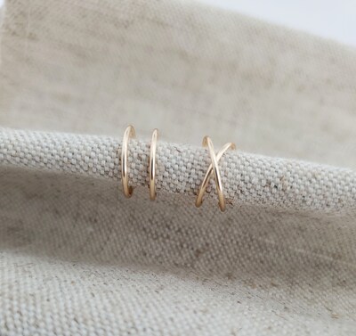 Non-Piercing Ear Cuffs, Gold Filled Sterling Silver Rose Gold Filled, Set or Single, No Piercing Fake Helix Cartilage Earring, Two Styles - image4